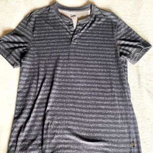 Striped button tee shirt
